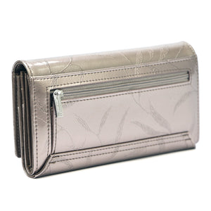 Pierre Cardin 02 LEAF 102 pelenų spalvos odinė piniginė popiel