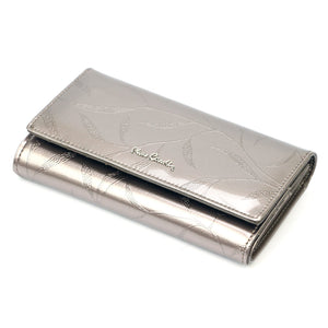 Pierre Cardin 02 LEAF 102 pelenų spalvos odinė piniginė popiel