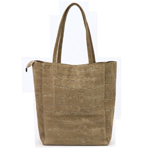 Luka 26-084 CROCO taupe natūralios odos rankinė taupe