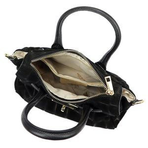 Luka 26-146 MINI CROCO juoda odinė rankinė czarny