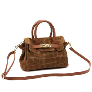 Luka 26-146 MINI CROCO ruda odinė rankinė brązowy