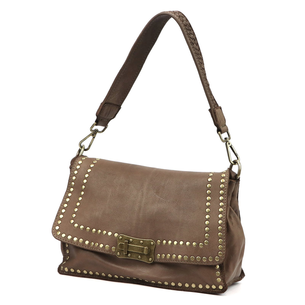 VS 058 tamsios taupe spalvos natūralios odos rankinė taupe scuro