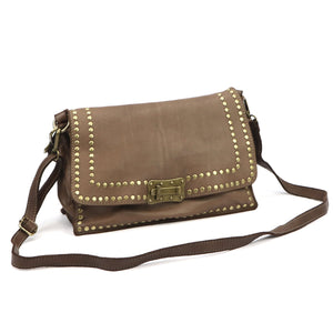 VS 058 tamsios taupe spalvos natūralios odos rankinė taupe scuro