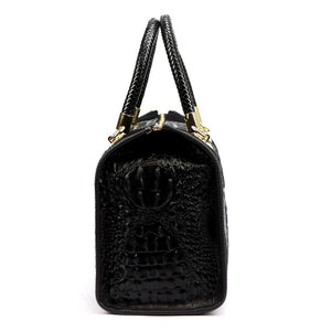 Luka 25-088 CROCO juoda odinė rankinė czarny