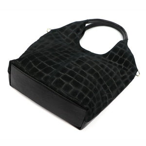 Luka 26-013 CROCO juoda odinė rankinė czarny
