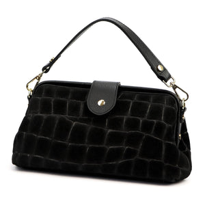 Luka 26-156 CROCO juoda odinė rankinė czarny