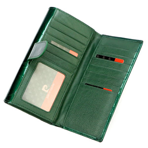 Pierre Cardin 02 LEAF 122 žalia lakuotos odos piniginė zielony