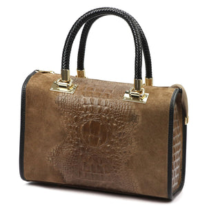 Luka 25-088 CROCO moka natūralios odos rankinė mokka