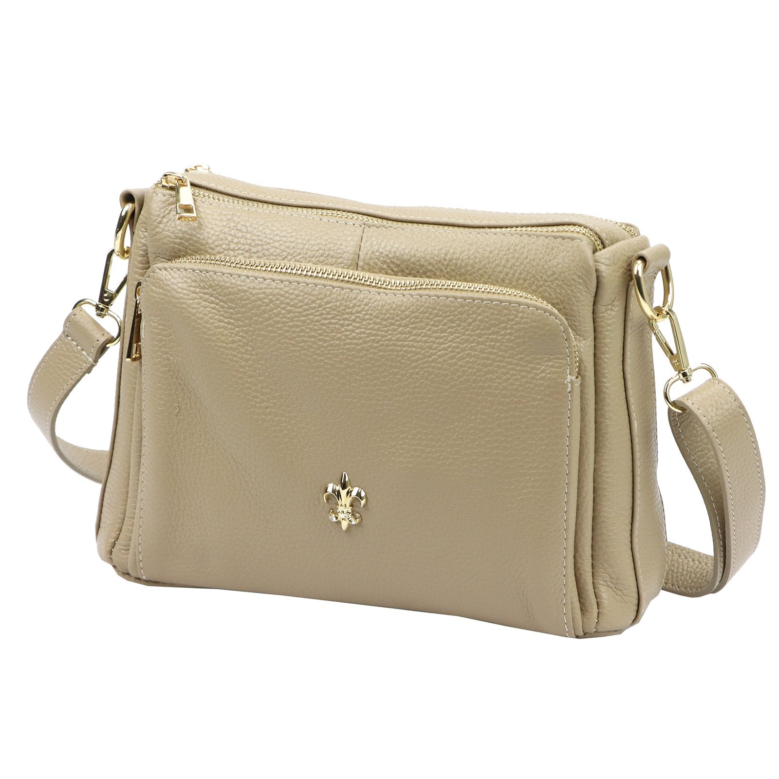 Luka 26-008 DOLLARO FL taupe natūralios odos rankinė taupe