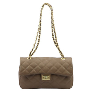 Camilla PREMIUM 10.018 MIDI SAVAGE tamsi taupe odinė rankinė taupe scuro
