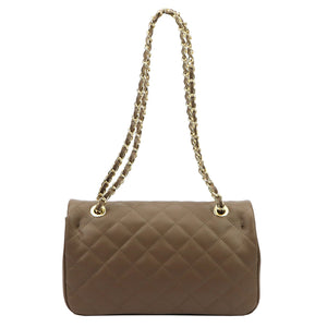 Camilla PREMIUM 10.018 MIDI SAVAGE tamsi taupe odinė rankinė taupe scuro