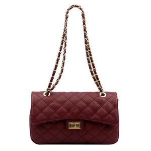 Camilla PREMIUM 10.018 MIDI SAVAGE bordo natūralios odos rankinė bordo