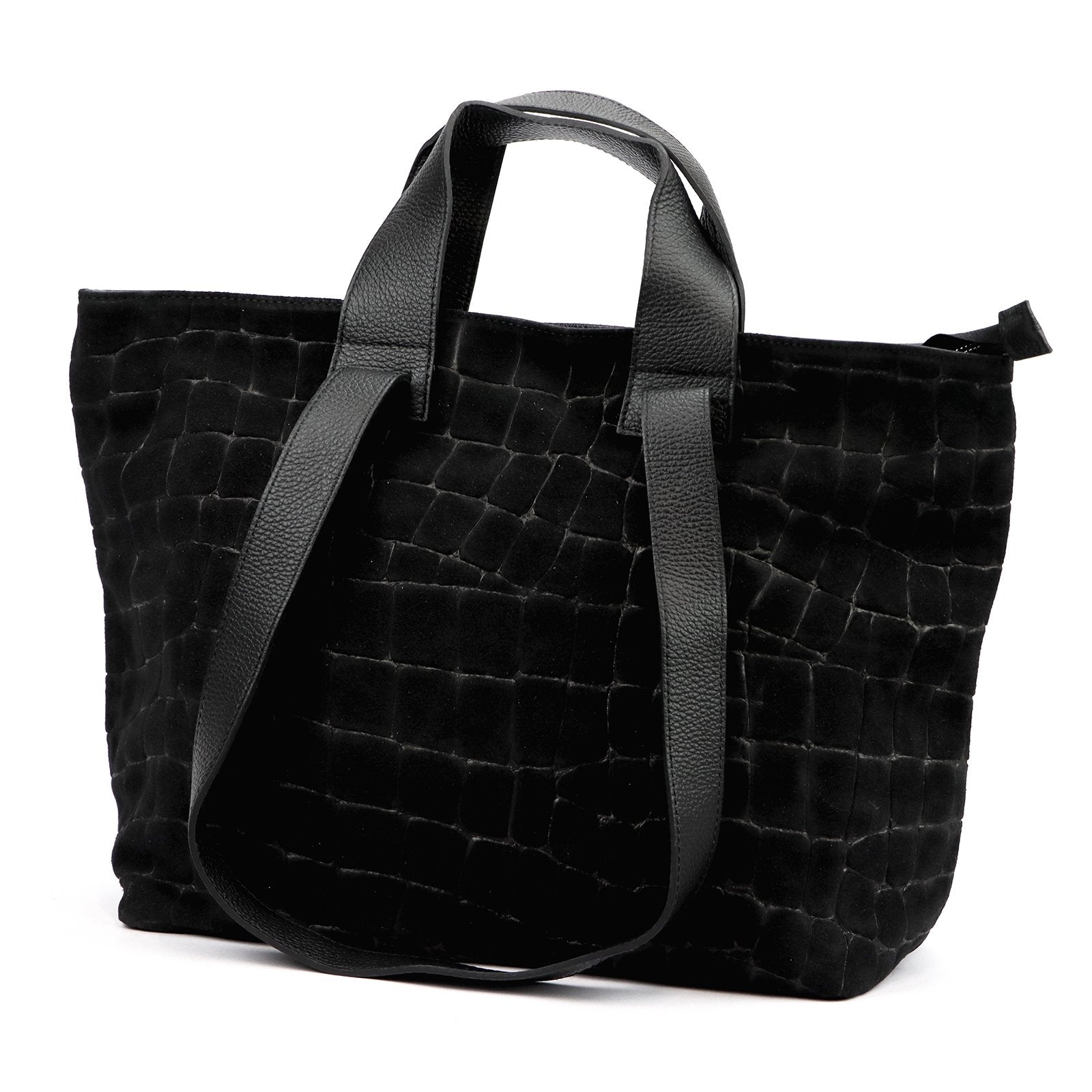 Luka 25-077 CROCO juoda odinė rankinė czarny