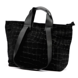 Luka 25-077 CROCO juoda odinė rankinė czarny