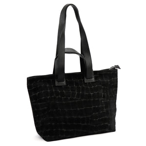 Luka 25-077 CROCO juoda odinė rankinė czarny