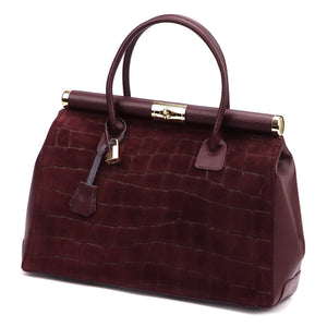 Luka 26-002-2 CROCO bordo odinė rankinė bordo