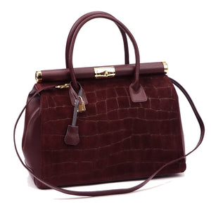 Luka 26-002-2 CROCO bordo odinė rankinė bordo