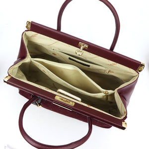 Luka 26-002-2 CROCO bordo odinė rankinė bordo