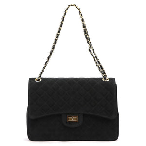 Camilla PREMIUM 10.023 MAXI (10.017) juoda zomšinė odinė rankinė czarny