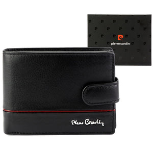 Pierre Cardin YS605 8825A juoda ir raudona piniginė czarny + czerwony