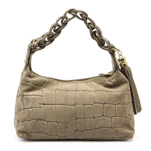 Luka 26-032 CROCO taupe zomšinės odos rankinė taupe