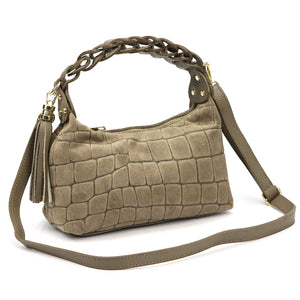 Luka 26-032 CROCO taupe zomšinės odos rankinė taupe