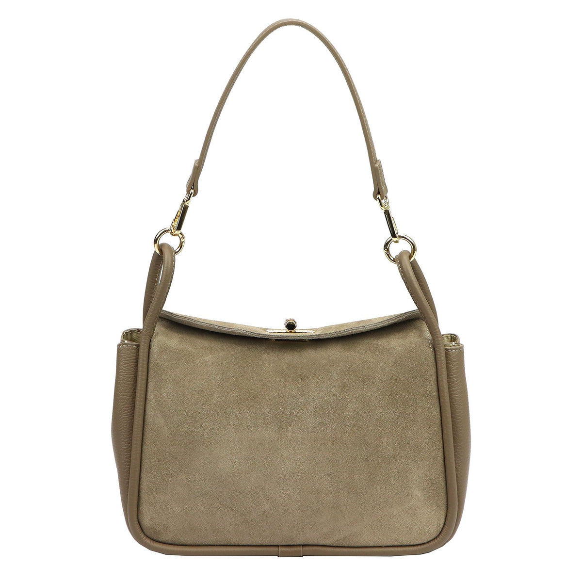 Luka 26-173 tamsios taupe spalvos odinė rankinė taupe scuro