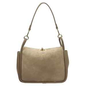 Luka 26-173 tamsios taupe spalvos odinė rankinė taupe scuro