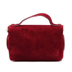 Luka 26-106-3 bordo zomšinės odos rankinė bordo