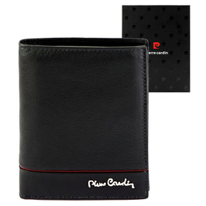 Pierre Cardin YS605 326 juoda ir raudona piniginė czarny + czerwony