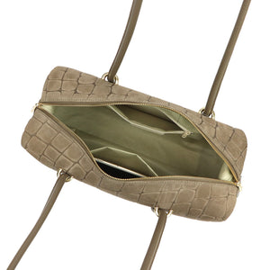 Luka 26-129 CROCO taupe zomšinės odos rankinė taupe