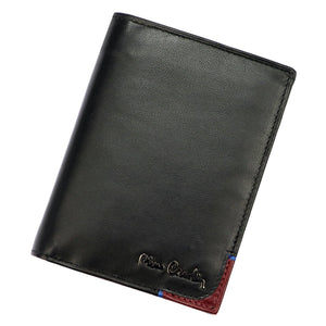 Pierre Cardin TILAK75 331 juoda ir raudona odinė piniginė czarny + czerwony