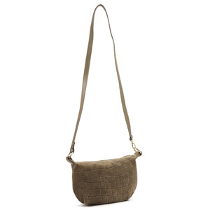 Luka 26-168 CROCO pilkai rusva odinė rankinė taupe