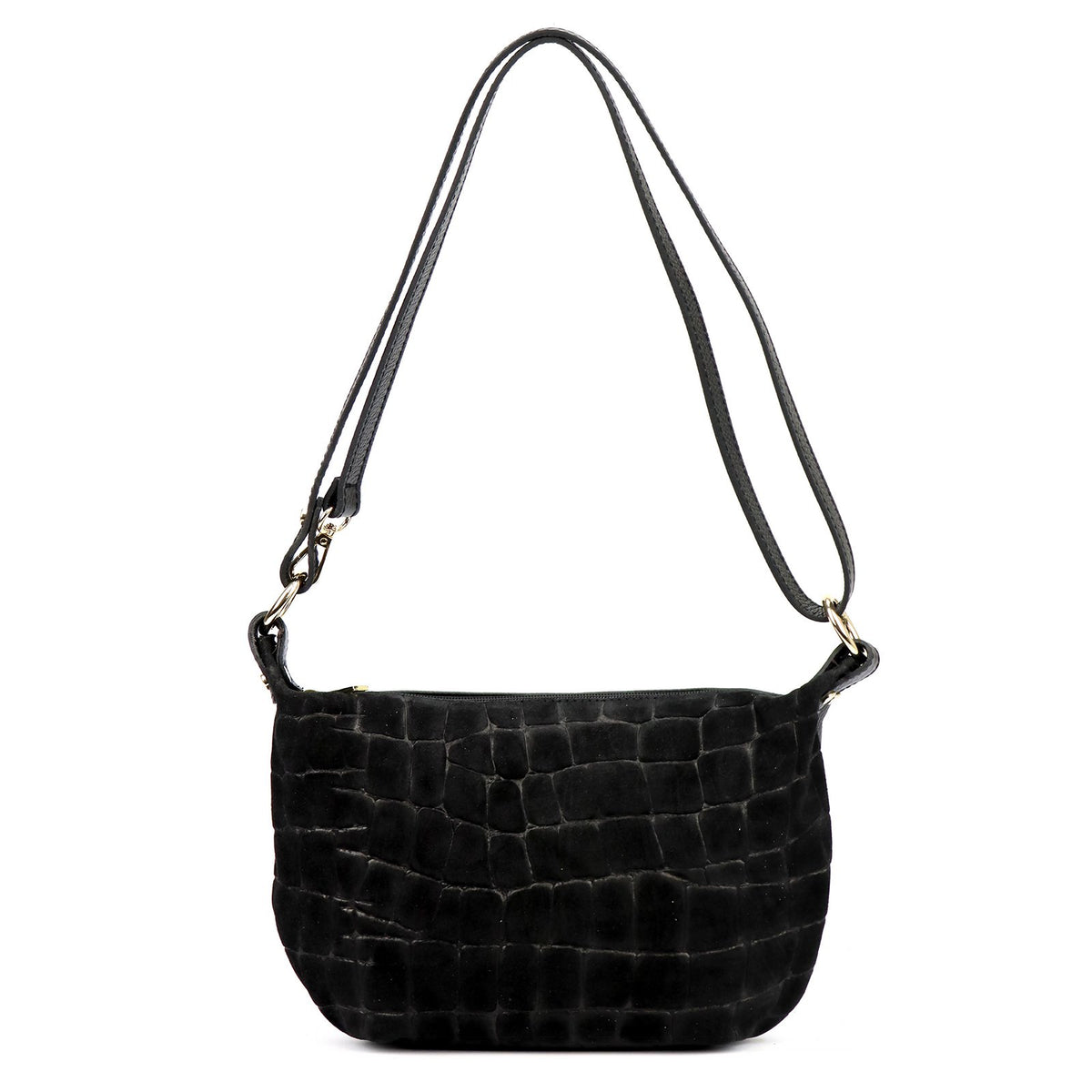 Luka 26-168 CROCO juoda natūralios odos rankinė czarny