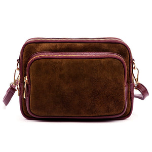 Luka 25-010-2 bordo ir ruda odinė rankinė bordo + brąz