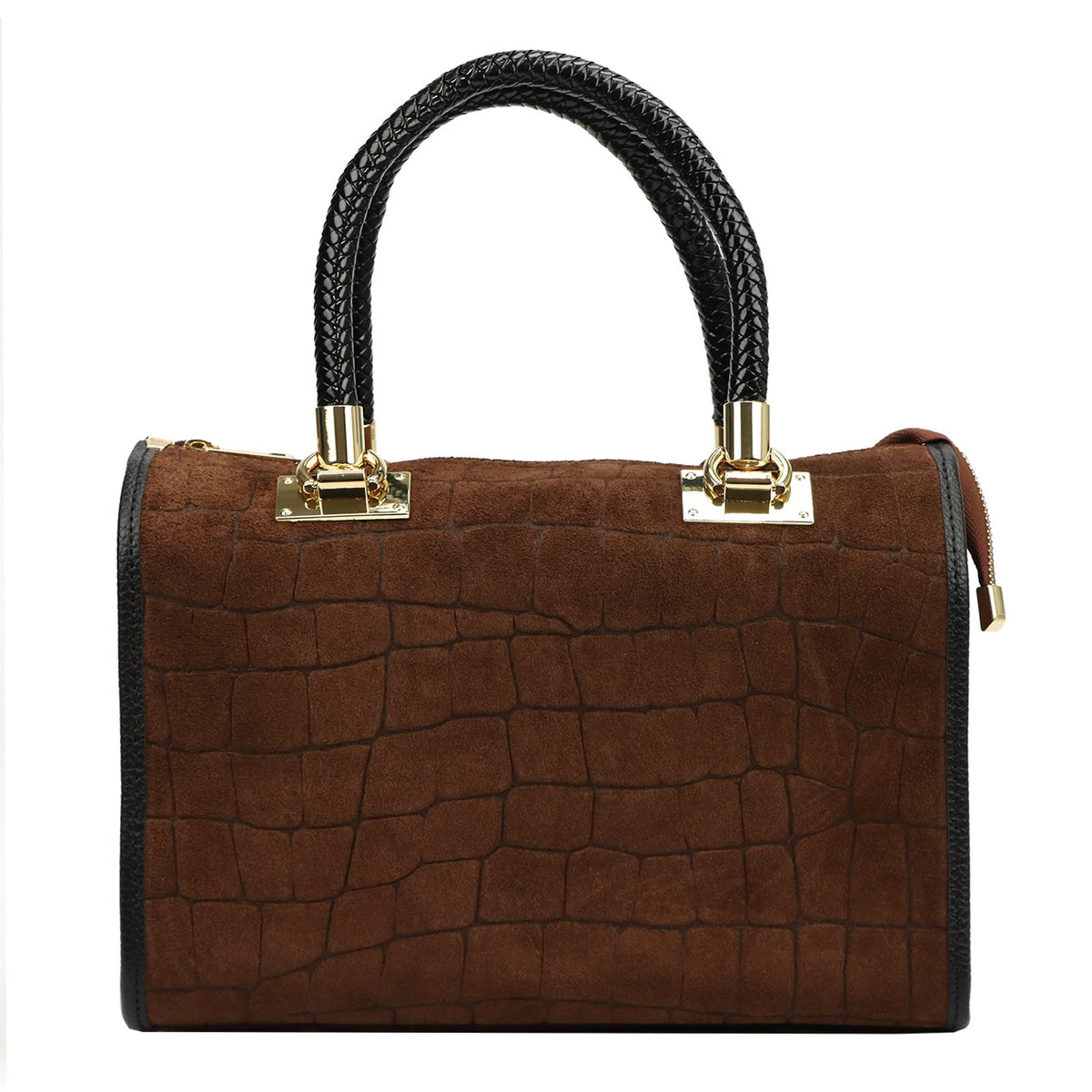 Camilla PREMIUM 10.019 CROCO ruda odinė rankinė brązowy