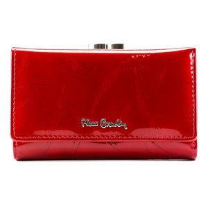 Pierre Cardin 02 LEAF-N 108 raudona lakuotos odos piniginė czerwony