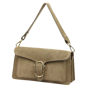 Luka 26-126 taupe zomšinė odinė rankinė taupe