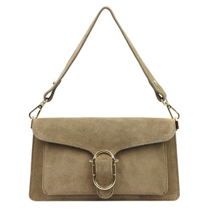 Luka 26-126 taupe zomšinė odinė rankinė taupe