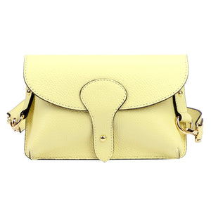Luka 24-076 DOLLARO pastel yellow odinė rankinė żółty pastelowy