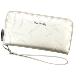 Pierre Cardin 02 LEAF 119 kreminė odinė piniginė cream