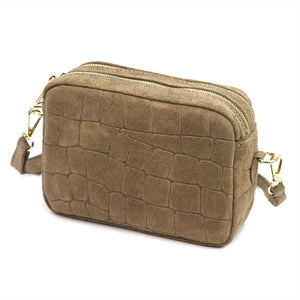 Luka 25-011 CROCO taupe natūralios odos rankinė taupe
