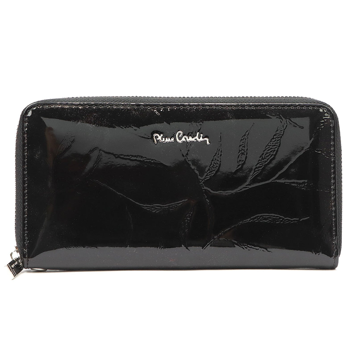 Pierre Cardin 02 LEAF 119 juoda natūralios odos piniginė czarny