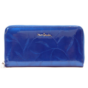 Pierre Cardin 02 LEAF 119 mėlyna natūralios odos piniginė niebieski