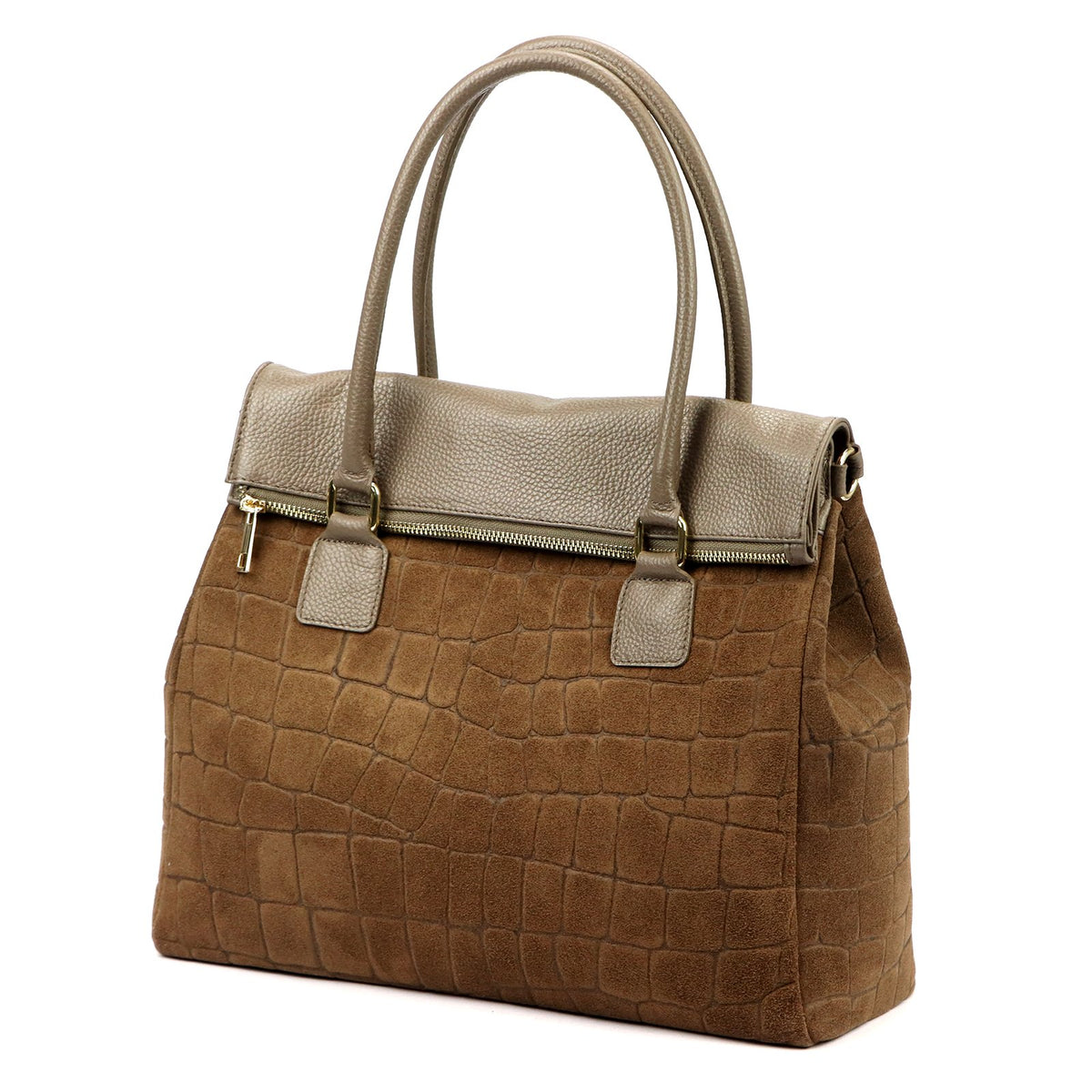 Camilla PREMIUM 10.015 CROCO taupe odinė rankinė taupe