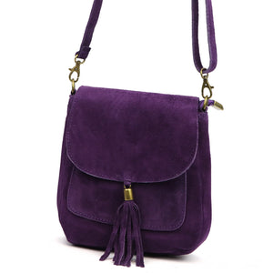 Luka 26-169 violetinė odinė rankinė fioletowy