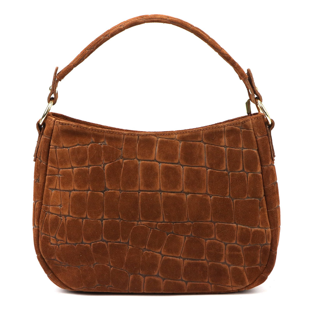 Luka 24-085 CROCO GOLD ruda odinė rankinė brązowy