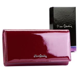 Pierre Cardin 05 LINE 102 violetinė odinė piniginė fioletowy