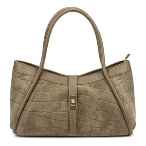 Camilla PREMIUM 10.014 CROCO taupe odinė rankinė taupe