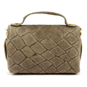 Luka 26-106 CROCO pilkai rusva odinė rankinė taupe